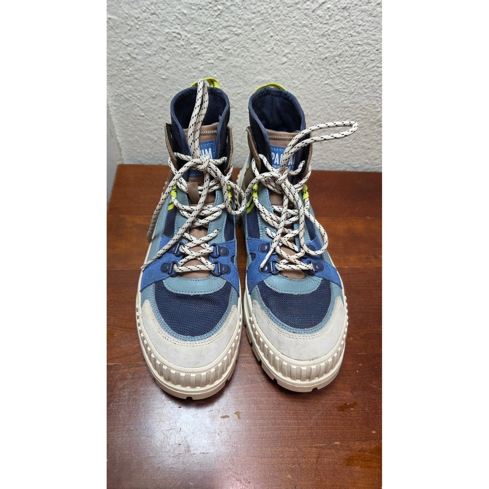 Palladium Revolt Hi TX Boots Womens 8 Blue Tan Multicolor High Top Sneakers
